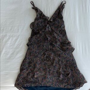 Dress Forum Floral Ruffle Mini Dress - Multicolor